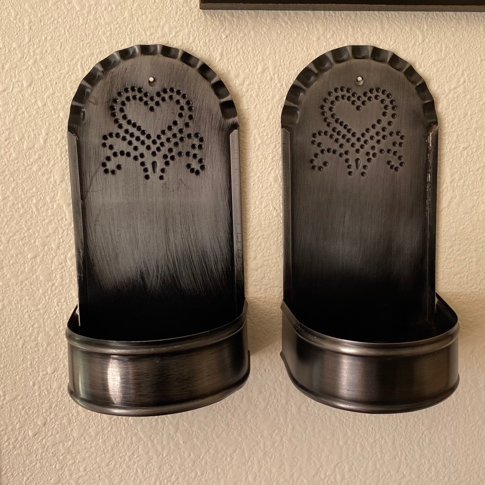Tin wall sconces, set of 2